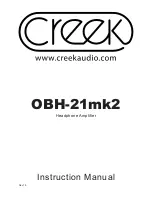 Creek Audio OBH-21mk2 Instruction Manual preview