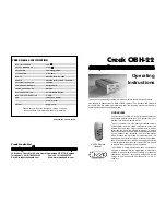 Creek Audio OBH22 Operating Instructions preview