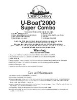 Preview for 2 page of Creek Company U-Boat 2000 Super Combo Manual