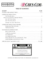 Preview for 2 page of Cres Cor 1000-CH-SK-DE Series Installation, Operation And Maintenance Manual