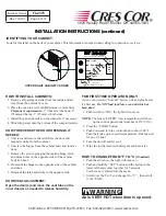 Preview for 4 page of Cres Cor 1000-CH-SK-DE Series Installation, Operation And Maintenance Manual