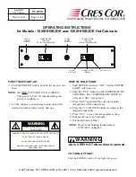 Preview for 2 page of Cres Cor 1000HHSS2DE Operating And Maintenance Instructions Manual