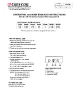 Cres Cor Banquet Warming Cabinet CCB150 Series Operating And Maintenance Instructions preview