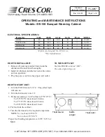 Cres Cor Banquet Warming Cabinet EB-150 Operating And Maintenance Instructions preview