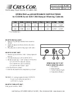 Preview for 1 page of Cres Cor Banquet Warming Cabinets CCB-120A Operating And Maintenance Instructions