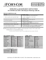 Preview for 3 page of Cres Cor Banquet Warming Cabinets CCB-120A Operating And Maintenance Instructions