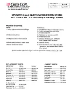 Предварительный просмотр 3 страницы Cres Cor CCB-120A Operating And Maintenance Instructions