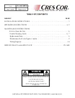 Preview for 2 page of Cres Cor CO151F1818 Installation, Operation And Maintenance Manual