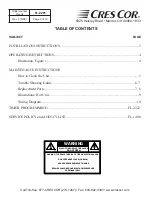 Preview for 2 page of Cres Cor CO151XWUA5B Installation, Operation And Maintenance Manual