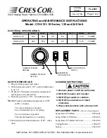 Cres Cor CSH-121-10 Series Operating And Maintenance Instructions предпросмотр