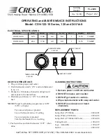 Cres Cor CSH-122-10 Series Operating And Maintenance Instructions предпросмотр