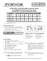 Cres Cor H135WUA11 Operating And Maintenance Instructions preview