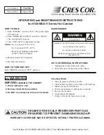 Предварительный просмотр 2 страницы Cres Cor H135WUA11 Operating And Maintenance Instructions