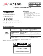 Предварительный просмотр 3 страницы Cres Cor H138NPSCDOMMQ Series Operating And Maintenance Instructions Manual