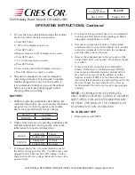 Предварительный просмотр 3 страницы Cres Cor KC-UA-11 Operating And Maintenance Instructions Manual