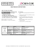 Предварительный просмотр 4 страницы Cres Cor KC-UA-11 Operating And Maintenance Instructions Manual