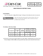 Предварительный просмотр 5 страницы Cres Cor KC-UA-11 Operating And Maintenance Instructions Manual