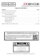 Предварительный просмотр 2 страницы Cres Cor R-171-E Series Operating And Maintenance Instructions Manual