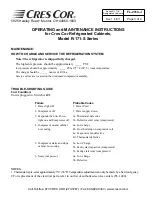 Preview for 3 page of Cres Cor R-171-S Series Operating And Maintenance Instructions