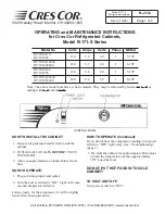 Cres Cor R171S1828 Operating And Maintenance Instructions preview