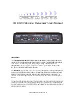 crescendo RTC2200 User Manual preview