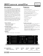 Preview for 1 page of Crest Audio 8002 Specification Sheet