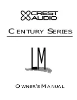 Crest Audio CENTURY LM Manual предпросмотр