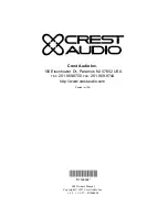 Предварительный просмотр 38 страницы Crest Audio CENTURY LM Manual