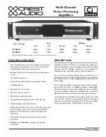 Crest Audio Ci 20 X 4 Specification Sheet preview