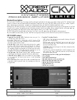 Preview for 1 page of Crest Audio CKV1600 Specifications