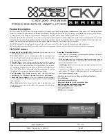 Preview for 1 page of Crest Audio CKV200 Specifications