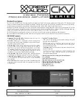 Preview for 1 page of Crest Audio CKV800 Specifications