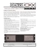 Preview for 1 page of Crest Audio CKX800 Specifications