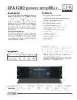 Crest Audio CPA1200 Specifications preview