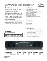 Preview for 1 page of Crest Audio CPA900 Specifications