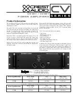 Preview for 1 page of Crest Audio CV301 Specifications