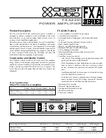 Preview for 1 page of Crest Audio FXA2401 Specifications