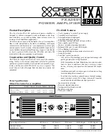 Crest Audio FXA3601 Specifications preview