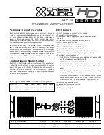 Preview for 1 page of Crest Audio HD18 Specifications