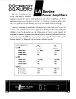 Предварительный просмотр 1 страницы Crest Audio LA 1201 Specifications