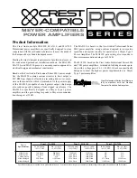 Crest Audio MA5850 Specifications preview