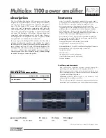 Preview for 1 page of Crest Audio MULTIPLEX 1100 Specifications