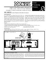 Crest Audio NC-MEQ - TECHNICAL Technical Data preview