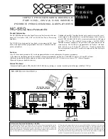 Preview for 1 page of Crest Audio NC-SEQ - TECHNICAL Technical Data