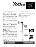 Crest Audio NDP-JTH NEXSYS HUB Specifications предпросмотр