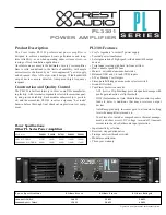 Crest Audio PL3301 Specifications preview