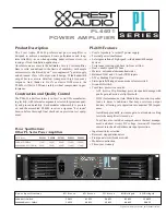 Crest Audio PL4601 Specifications preview