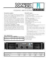 Preview for 1 page of Crest Audio PL6001 Specifications