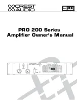 Preview for 1 page of Crest Audio PRO 200 SERIES Owner'S Manual