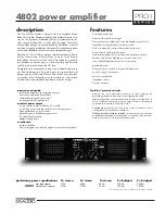 Crest Audio PRO II SERIES 4802 Specifications preview